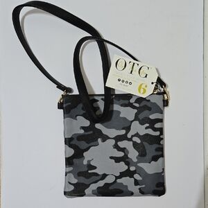 OTG 6 Women's Camouflage Crossbody Bag - Black and Gray